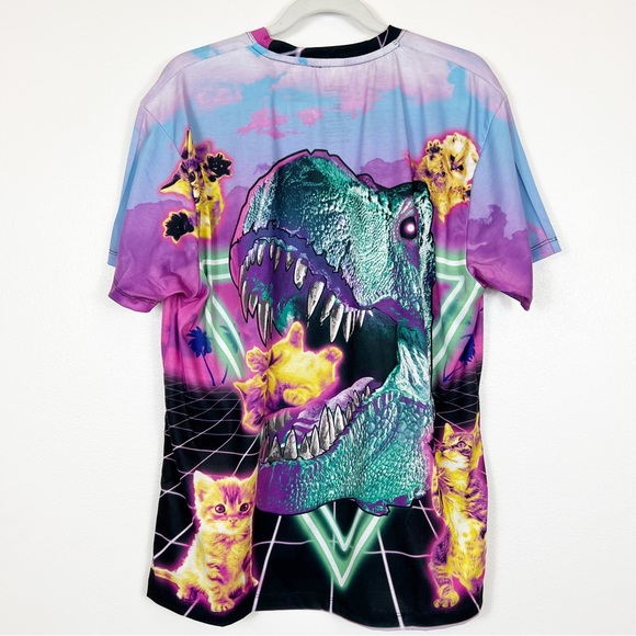 Rage On T-Rex & Kitten Graphic Tee Shirt Short Sleeve Men's Size XL - Picture 5 of 8